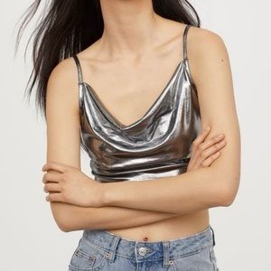 NWOT H&M Metallic Silver Tank Top Size Small